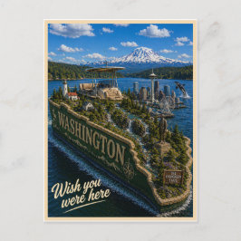 Cartão Postal Washington | Wish You Were Here | Série de Estados