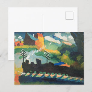 Cartão Postal Wassily Kandins Murnau View Com Caminho De Ferro E