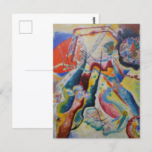 Cartão Postal Wassily Kandinsky Red Stain Abstrato Art