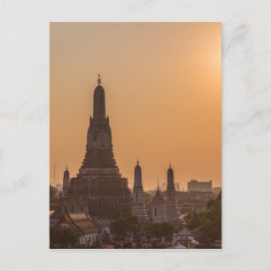 Cartão Postal Wat Arun Temple bangkok Tailândia no pôr do sol