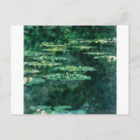 WATER LILILIES IN GREEN POND por Claude Monet