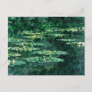 Cartão Postal WATER LILILIES IN GREEN POND por Claude Monet