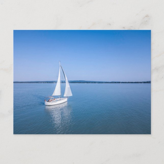 Cartão Postal Water | Yacht at Lake Balaton Lake Hungary (Frente)
