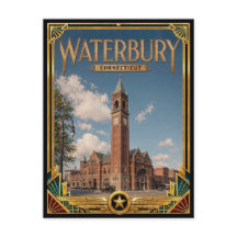 Waterbury Connecticut Arte Deco Vintage Idade Dour