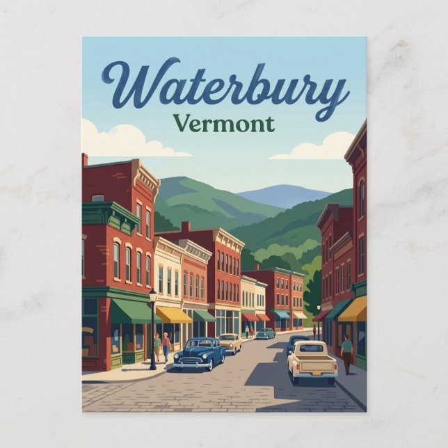 Cartão Postal Waterbury Vermont (Frente)