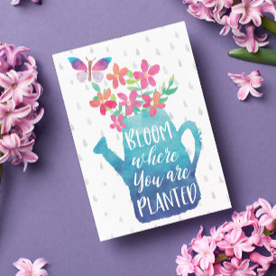 Cartão Postal Watercolor Bloom Onde Você Está Plantado