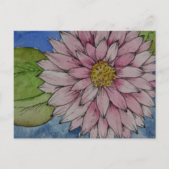 Cartão Postal Watercolor Dahlia (Frente)