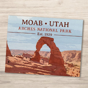Cartão Postal Watercolor Delicate Arch Moab Utah National Park