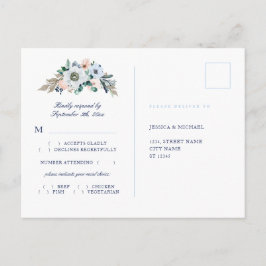 Cartão Postal Watercolor Floral Hydrangea Média Escolha RSVP