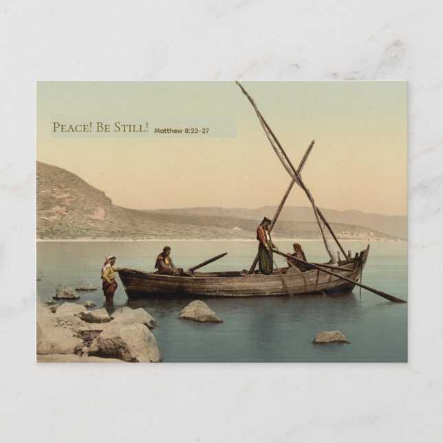 Cartão Postal Watercolor Galilee Bible Christmas Postcard (Frente)