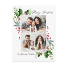 Watercolor Holly Berry Christmas 2 FOTO Saudação