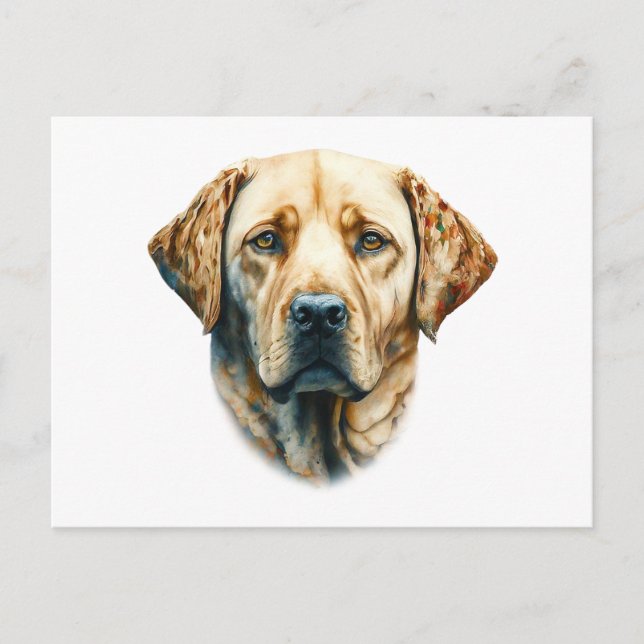 Cartão Postal Watercolor Labrador Retriever (Frente)
