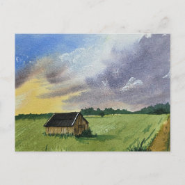 Cartão Postal Watercolor Landscape Painting 
