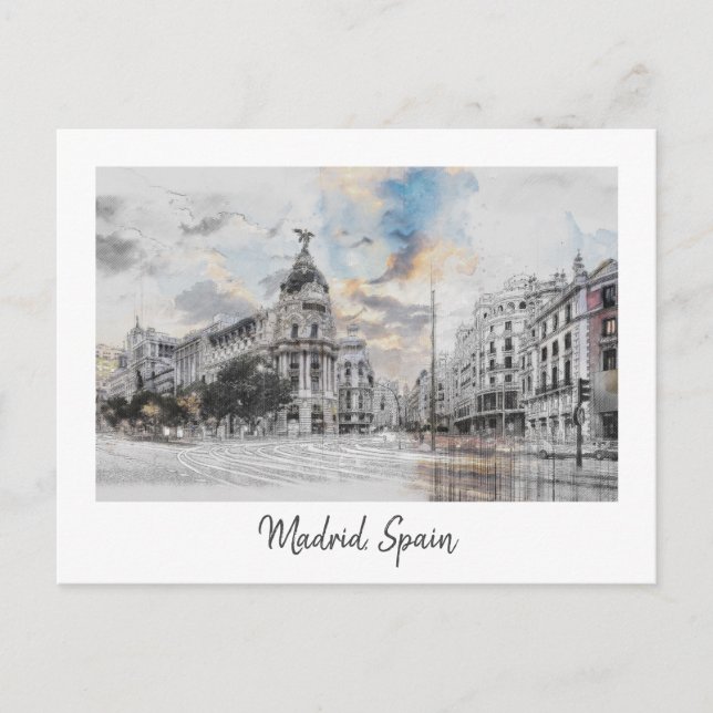 Cartão postal Watercolor Madrid - Scenic Madrid Sk (Frente)