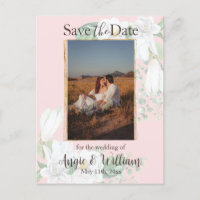Watercolor Magnolia Blush Salve a Foto da Data