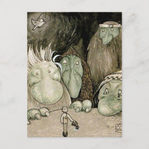 Cartão Postal Watercolor "O Rapaz e os Troll" de John Bauer