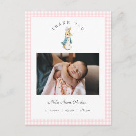 Cartão Postal Watercolor Peter Rabbit Girl Birth Announcement