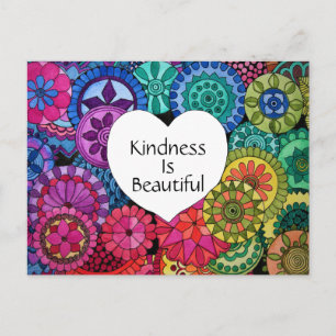 Cartão Postal Watercolor Rainbow Mandala Com Coração