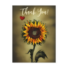 Watercolor Sunflower Love Flower Obrigado
