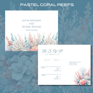Cartão Postal Watercolor Tropical Bliss-RSVP-Casamento- Cartão-p