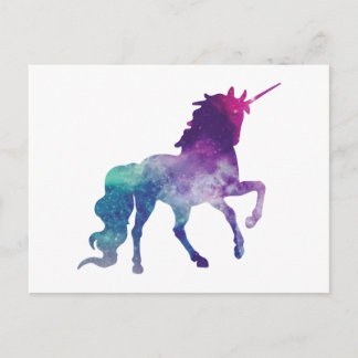 Cartão Postal Watercolor Unicorn