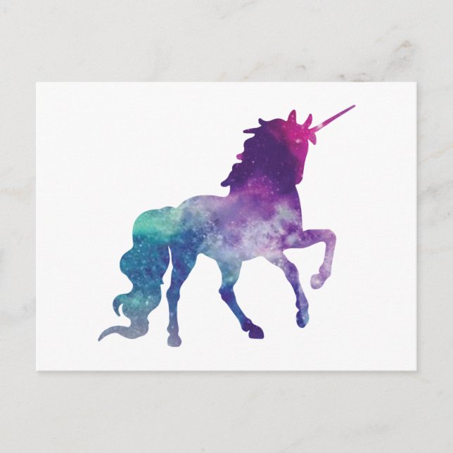 Cartão Postal Watercolor Unicorn (Frente)