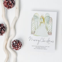 Watercolor Whimsical Angel Felry Script de Natal