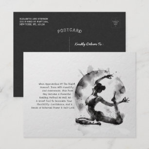 Cartão Postal Watercolor Yoga Reiki - Pose Rei Pigeon De Uma Per