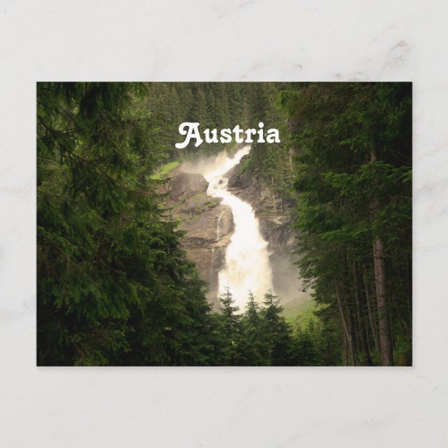 Cartão Postal Waterfall Áustria (Frente)
