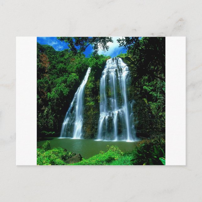 Cartão Postal Waterfall Opaekaa Kauai Hawaii (Frente)