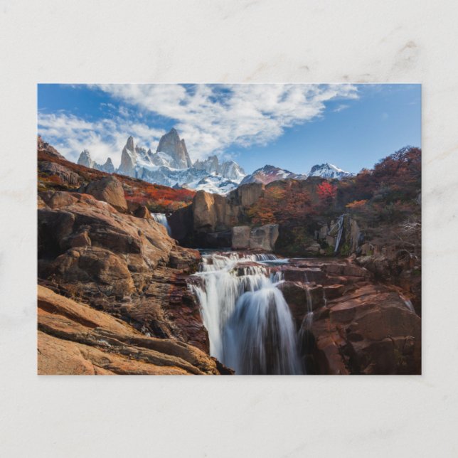 Cartão Postal Waterfalls | Fitz Roy Mountain, Argentina (Frente)