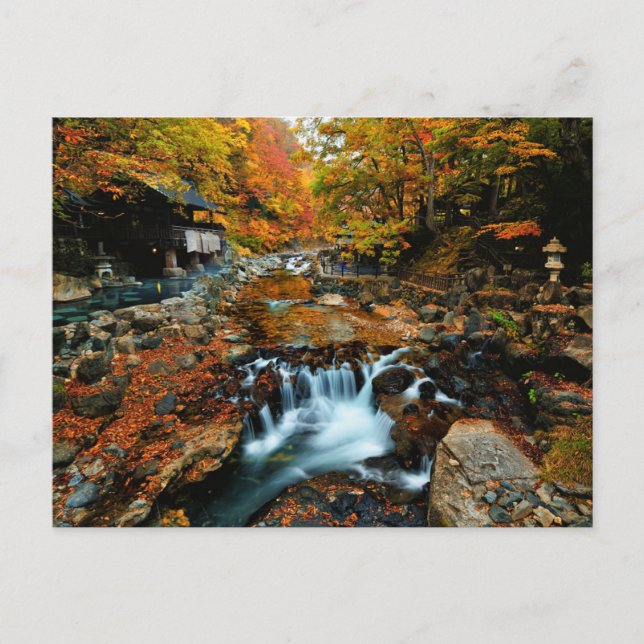 Cartão Postal Waterfalls | Takaragawa Onsen Osenkaku, Japan (Frente)