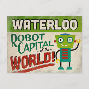 Cartão Postal Waterloo Iowa Robot - Funny Vintage