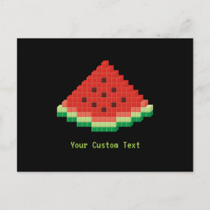 Cartão Postal Watermelon Pixel Art