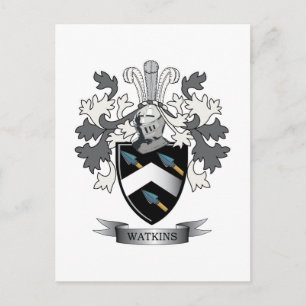 Cartão Postal Watkins Family Crest Casaco de Braços