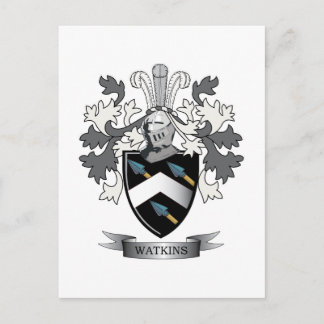 Cartão Postal Watkins Family Crest Casaco de Braços