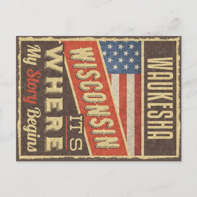 Cartão Postal Waukesha Wisconsin (Frente)