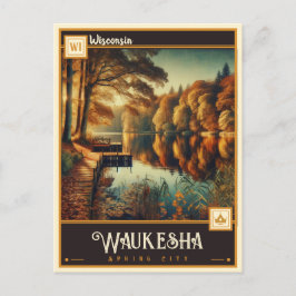 Cartão Postal Waukesha, Wisconsin | Vintage