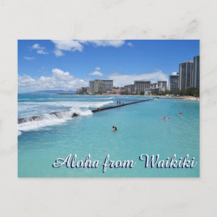 Cartão Postal Waves Waikiki Beach Honolulu Hawaii Oceano Pacífi