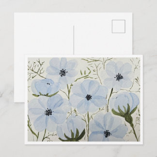 Cartão Postal Waving Blue Flowers Postcard 