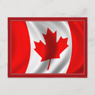 Cartão Postal Waving Canadian Flag