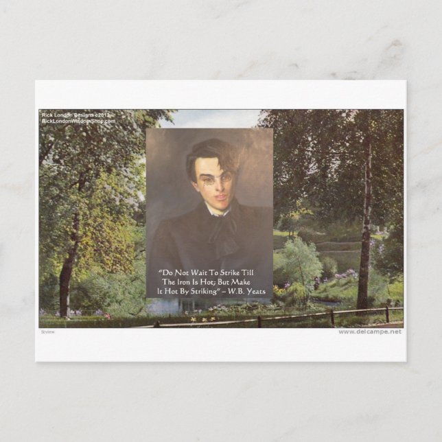 Cartão Postal WB Yeats "Strike Hot Iron" Camisetas De Cota Etc. (Frente)