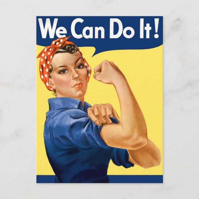 Cartão Postal We Can Do It! Rosie the Riveter (Frente)