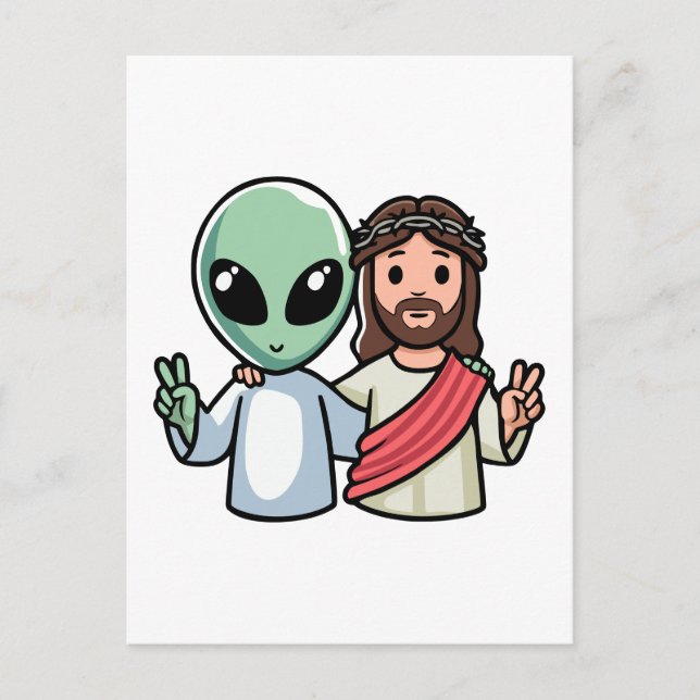 Cartão Postal We come in peace (Frente)