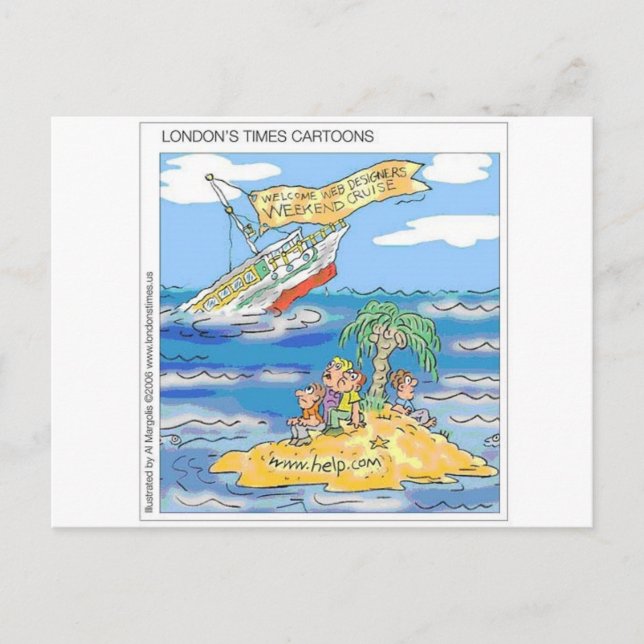 Cartão Postal Web Designers Terror Cruise Ship Funny Gifts & Tee (Frente)