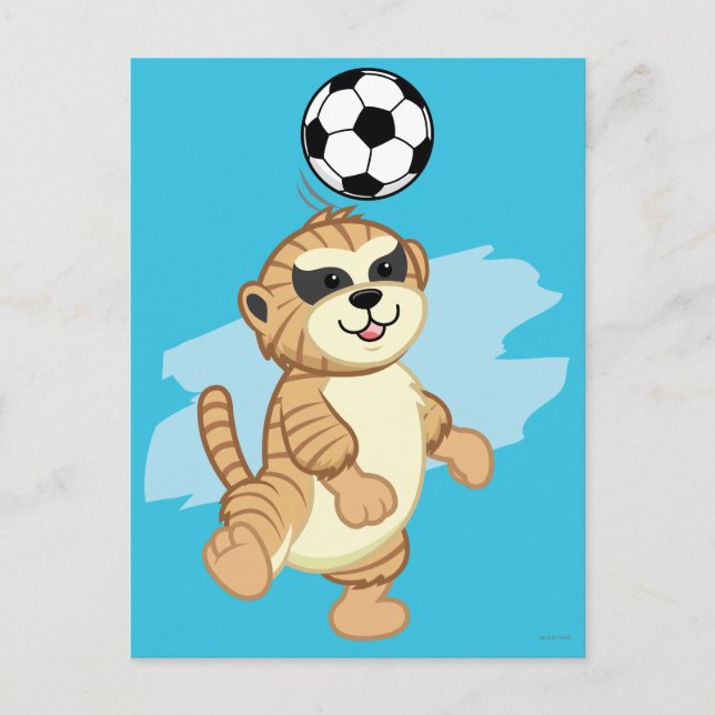Cartão Postal Webkinz | Meerkat que joga o futebol 2 (Frente)