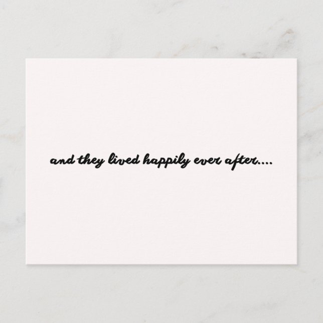 Cartão Postal Wedding card - and they lived happily ever after (Frente)