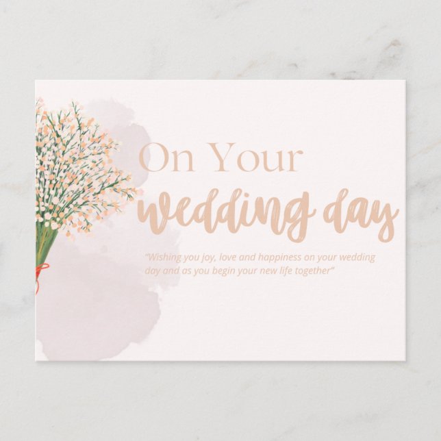 Cartão Postal Wedding Cards- Elegant Floral Wedding Congratulati (Frente)