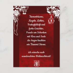 Cartão Postal Weihnachtsgedicht Deutsch, Adicione Seu Cartão-Po