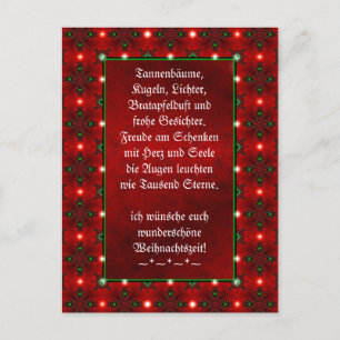 Cartão Postal Weihnachtsgedicht Deutsch, Adicione Seu Texto